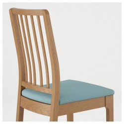 Фото1.Кресло, дуб, сиденья Orrsta светло-голубой EKEDALEN IKEA 192.652.41